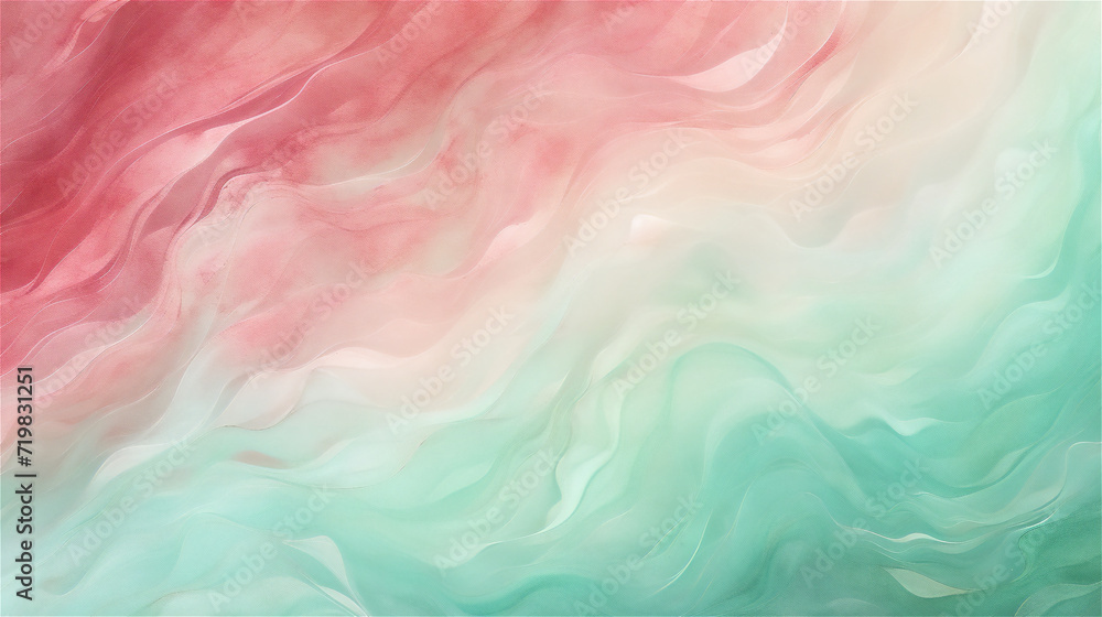 Soft Marbled Waves in Pastel Pink and Mint
