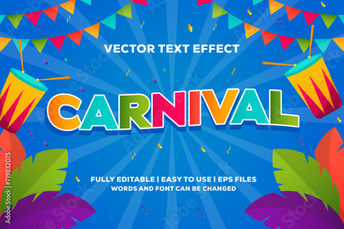 carnival vector text effect fully editable easy to use
