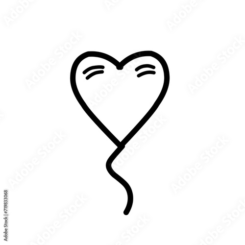 ikon garis jantung / Love Paket piktogram sederhana. Ilustrasi vektor stroke pada latar belakang putih. Modern ikon gaya garis besar koleksi.