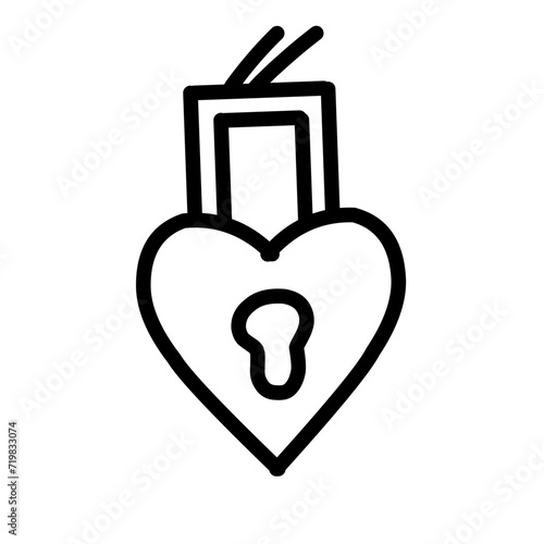 ikon garis jantung / Love Paket piktogram sederhana. Ilustrasi vektor stroke pada latar belakang putih. Modern ikon gaya garis besar koleksi.