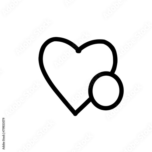 ikon garis jantung / Love Paket piktogram sederhana. Ilustrasi vektor stroke pada latar belakang putih. Modern ikon gaya garis besar koleksi.