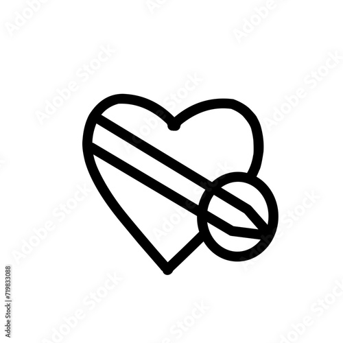 ikon garis jantung / Love Paket piktogram sederhana. Ilustrasi vektor stroke pada latar belakang putih. Modern ikon gaya garis besar koleksi.