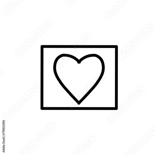 ikon garis jantung / Love Paket piktogram sederhana. Ilustrasi vektor stroke pada latar belakang putih. Modern ikon gaya garis besar koleksi.