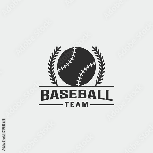 baseball team vintage logo vector illustration template icon graphic design