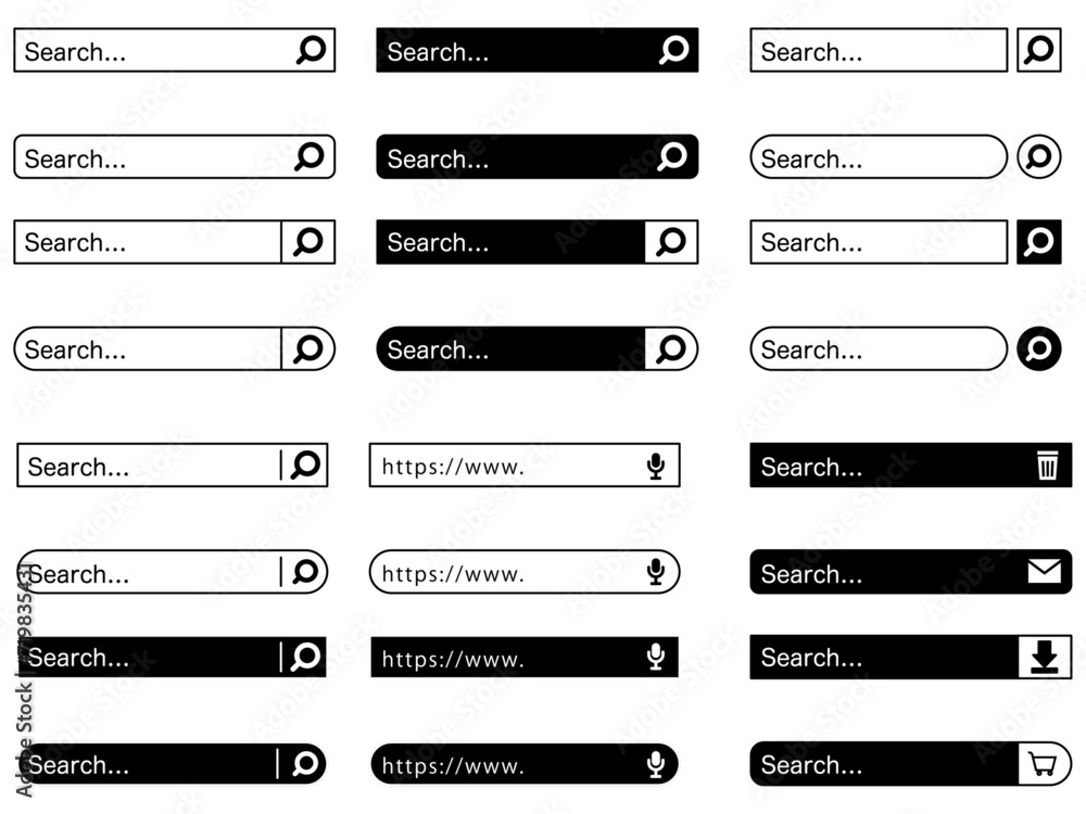 Search engine icon vector collection Search engine icon vector collection