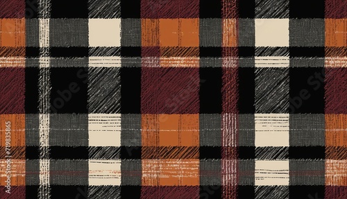 Abstract Texture with Horizontal and Vertical Strokes: Plaid Design