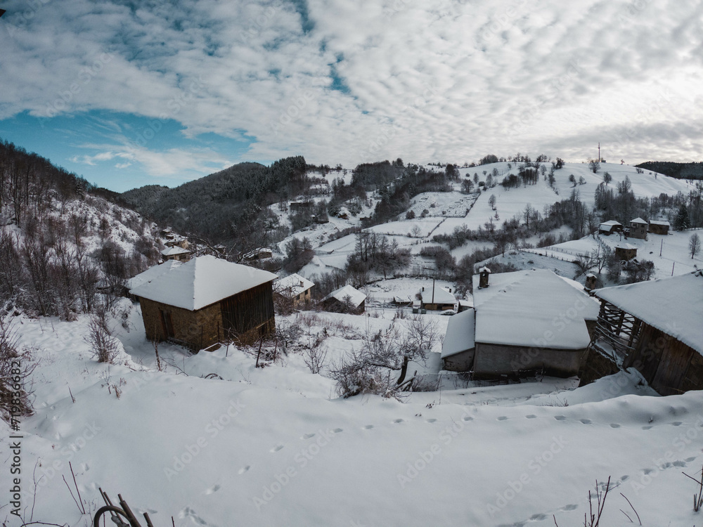 Winter in Bulgaria. Bulgaria winter. Cold and snow