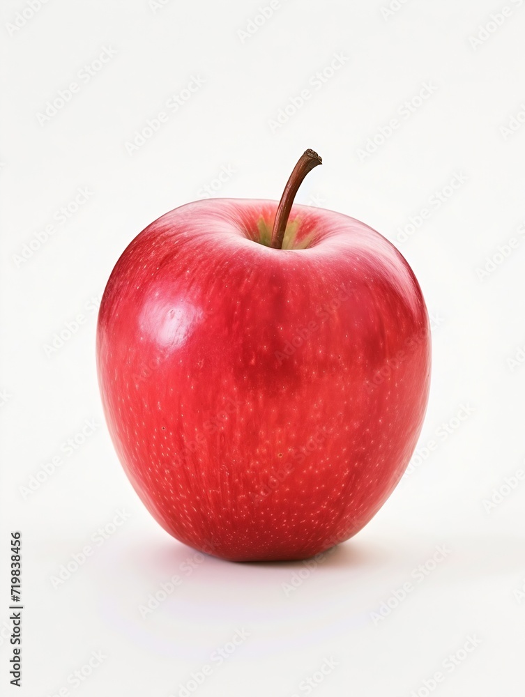 Red apple isolated on white background, full depth of field : Generative AI Red apple isolated on white background, full depth of field : Generative AI