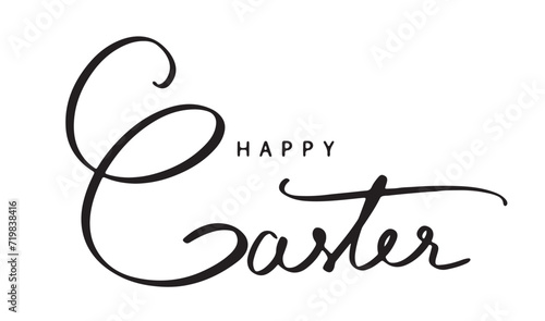 Happy easter day calligraphy text font hand written happy easter day march april month easter egg spring time  vector illustration rabbit art pattern event typography lettering bunny beautiful element