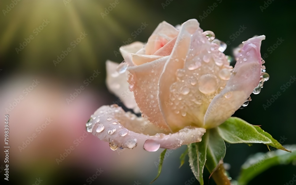 Fototapeta premium Beautiful a pink color rose in studio ai generative image