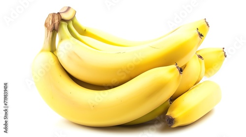 Bunch of bananas isolated on white background with full depth of field. : Generative AI photo