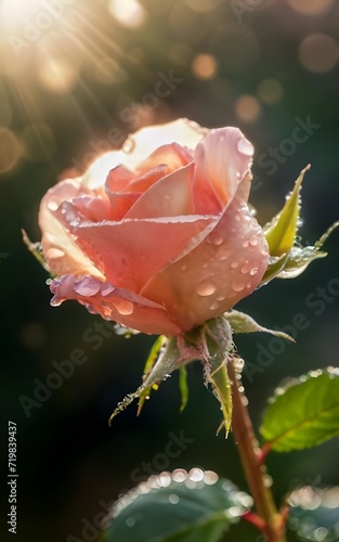 Beautiful  a pink color rose in studio ai generative image © NB Designer