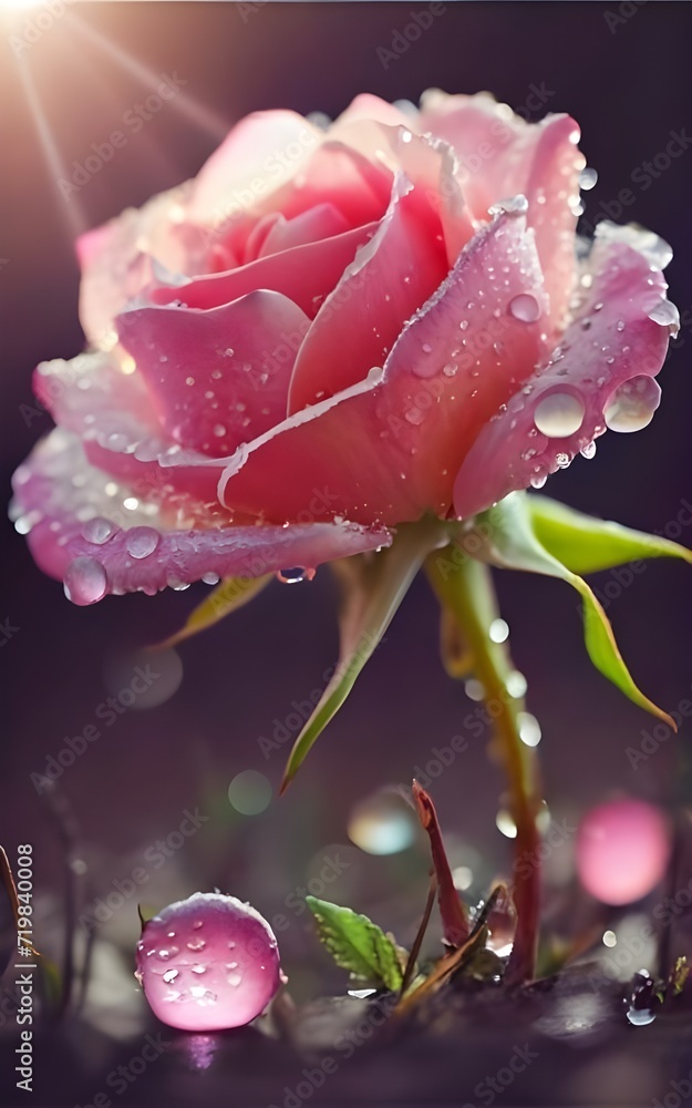 Beautiful a pink color rose in studio ai generative image Beautiful a pink color rose in studio ai generative image
