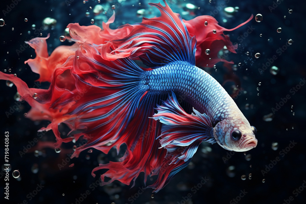 beautiful betta fish, black background beautiful betta fish, black background