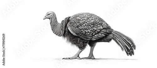 Turkey cock icon. Hand drawn illustration of turkey cock icon photo