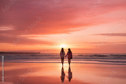 Romantic Sunset Stroll: Eternal Embrace A Sunset Serenade