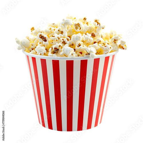 bucket of popcorn isolated on a transparent or white background, png