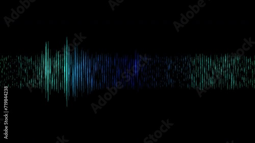 4k abstract music sound wave or audio wavefrom isolated on black background.Line digital minimalist voice and soundtrack.