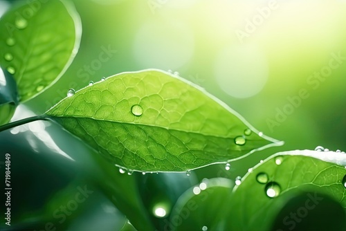 Beautiful large drop morning dew in nature 
