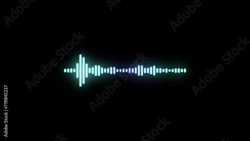 4k abstract music sound wave or audio wavefrom isolated on black background.Line digital minimalist voice and soundtrack.
