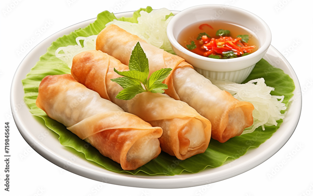 Chicken and vegetable spring rolls,created with Generative AI tecnology. Chicken and vegetable spring rolls,created with Generative AI tecnology.