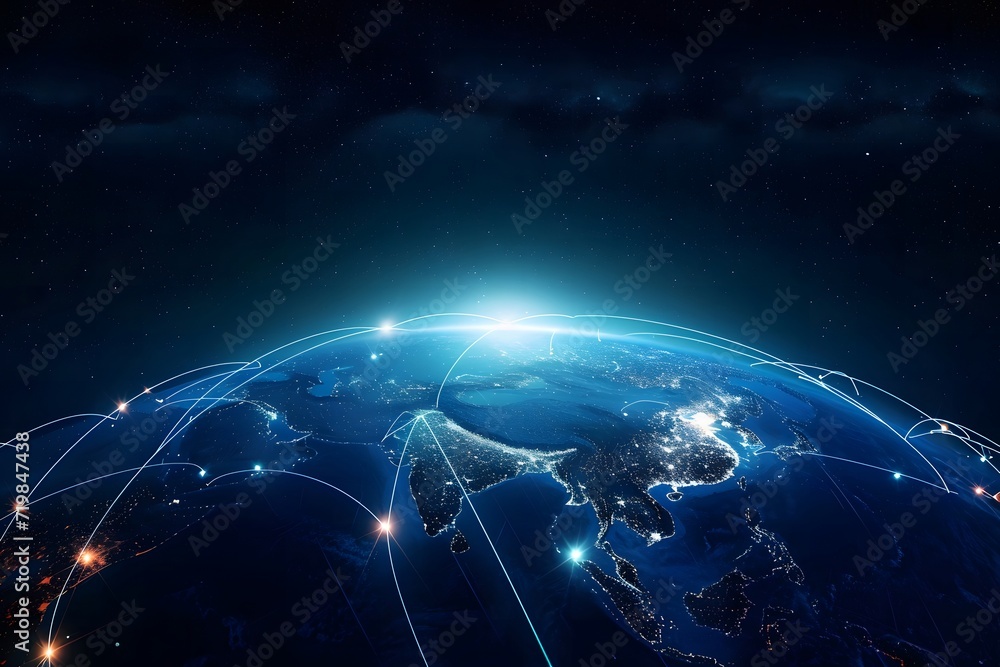 nasa furnished image this elements rendering 3d concept earth network global business communication connection globe international cyberspace map net planet space technology transfer