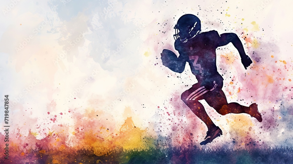 American Football player action, sport concept - AI Generated Abstract Art