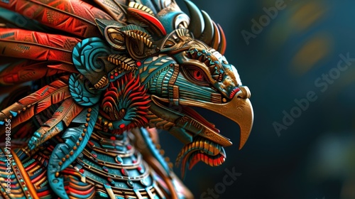 Cartoon digital avatars of Quetzalcoatl Warrior