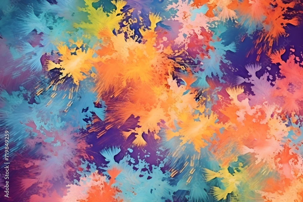 Explosion of Colors in Abstract Art Painting
