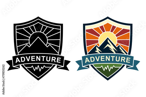 Mountain landscape adventure logo icon vector template