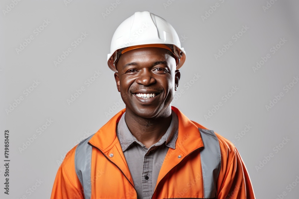 African American engineer smiling looking at camera 