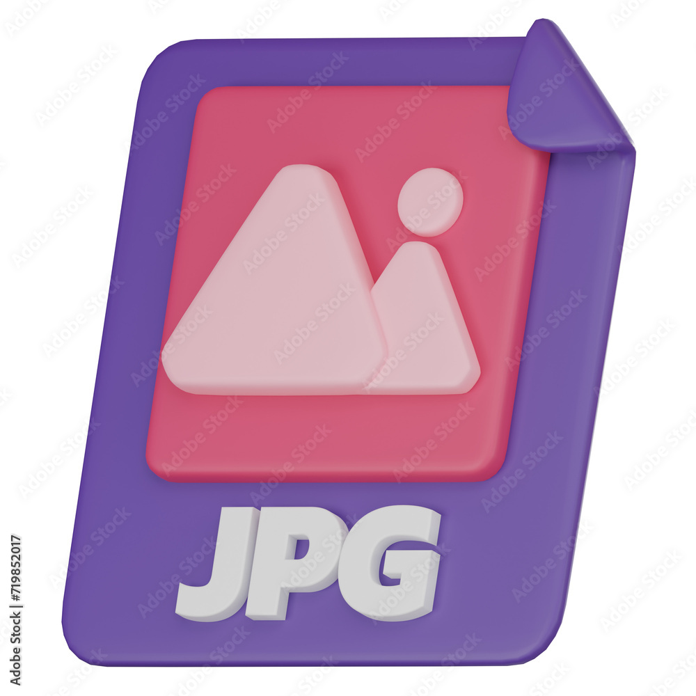 3D Icon of JPG File Format Icon Symbolizing Tech Innovation. 3D Render 3D Icon of JPG File Format Icon Symbolizing Tech Innovation. 3D Render