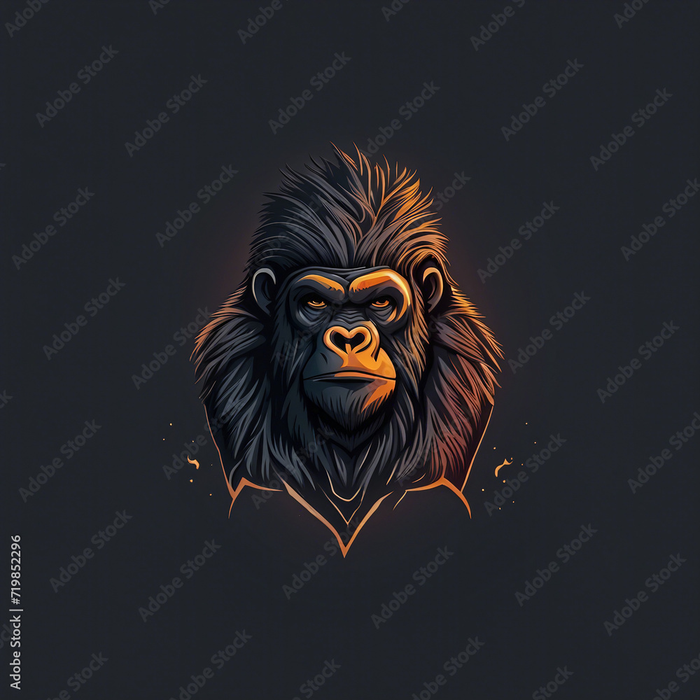 gorilla logo design illustration