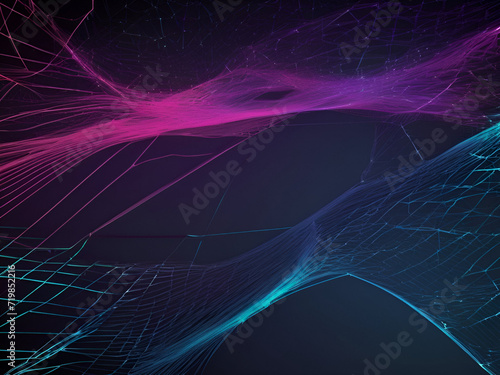 Abstract background with lines and particles