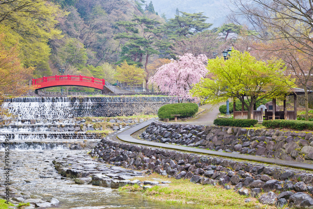 Fototapeta premium Ujo Park in Gero onsen town, Gifu prefecture, Japan.