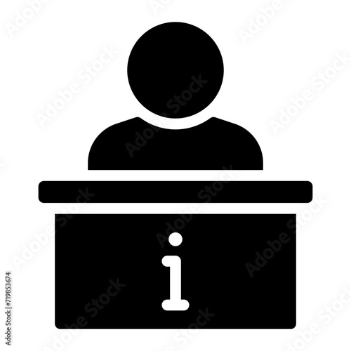 information desk glyph icon