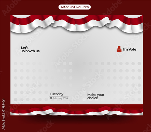 Indonesia presidential election 2024 Can Be Used For Posters Banner Template (ID: 719854061)