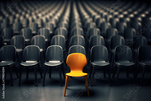 chair standing out of crowd best job candidate concept
