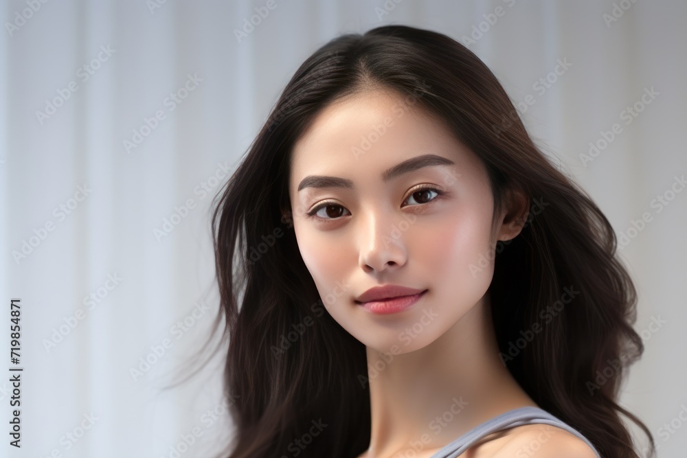 Beautiful young asian woman with clean fresh skin on white background, Beautiful young asian woman with clean fresh skin on white background,