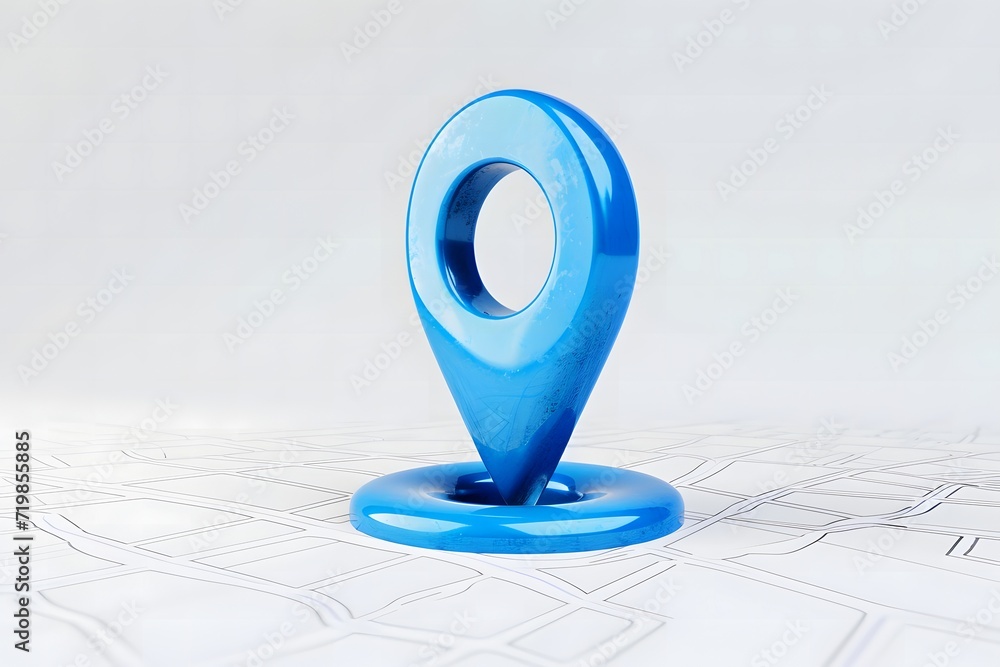 a blue map pointer on a white surface a blue map pointer on a white surface