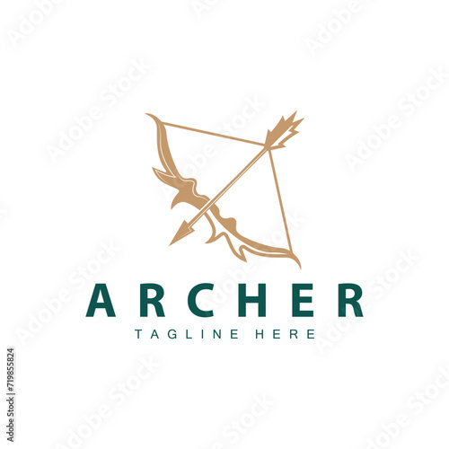 Archer logo vector vintage design old inspiration archer tool arrow template brand