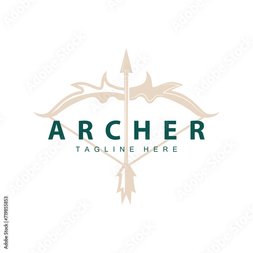 Archer logo vector vintage design old inspiration archer tool arrow template brand