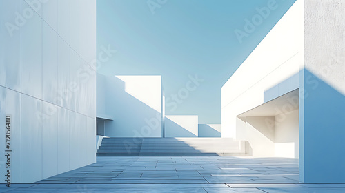 Minimalistic modern architecture, geometry, building © Alin