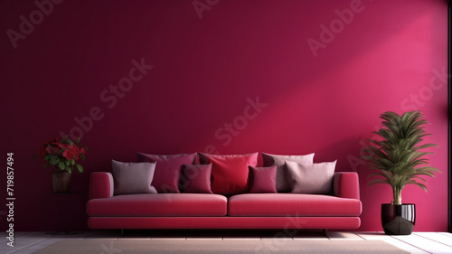 Viva magenta  trend colour  the luxury living lounge