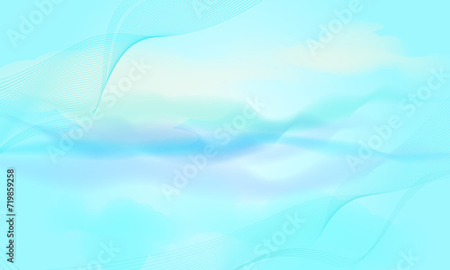 abstract blue background with smooth lines in it and waves on it