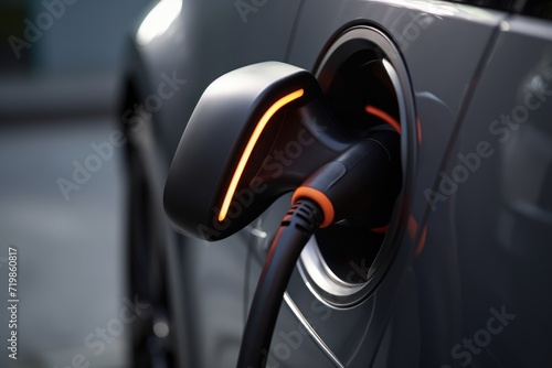 Close-up of Fast electric car charger on white background 