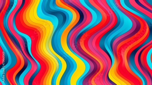 Vibrant vector geometric pattern: abstract contemporary multicolored design with striped lines - modern op-art background