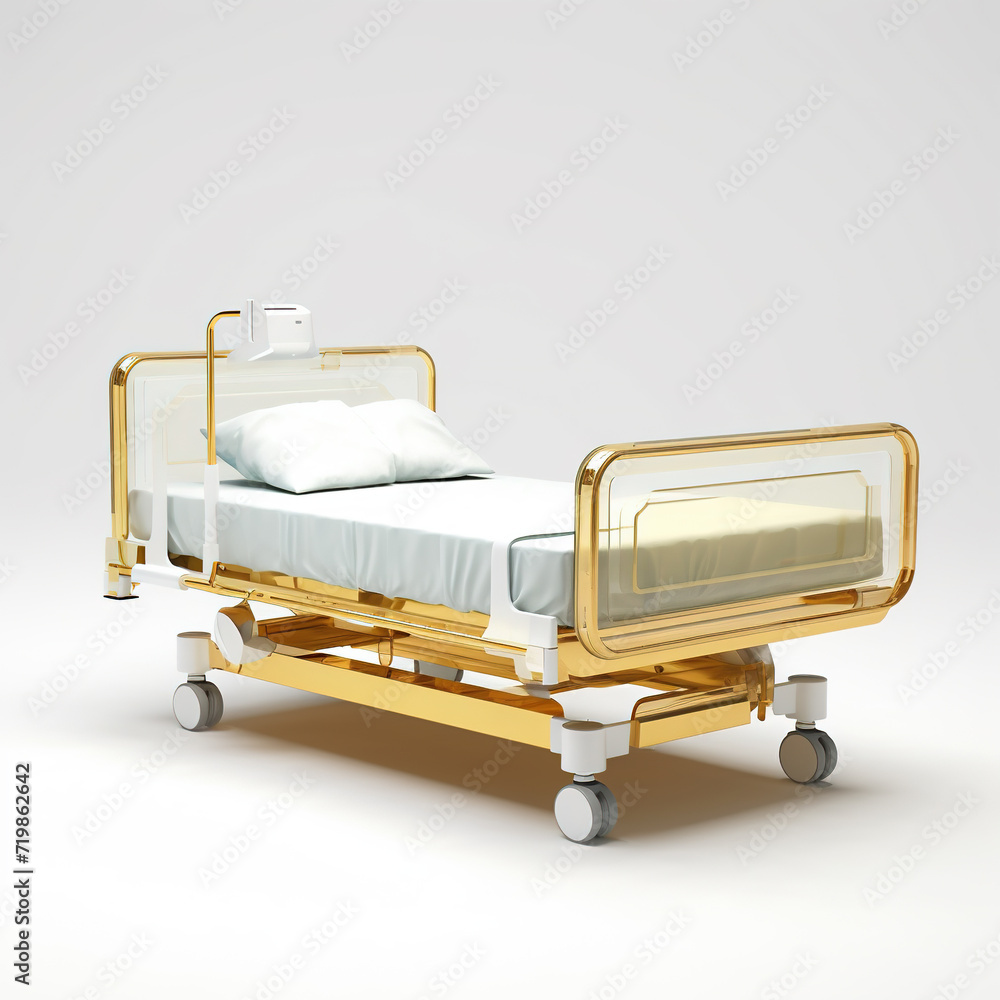 golden hospital bed,created with Generative AI tecnology. golden hospital bed,created with Generative AI tecnology.