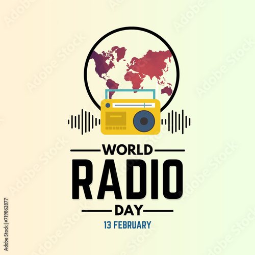 World Radio day, february 13. Campaign or celebration design