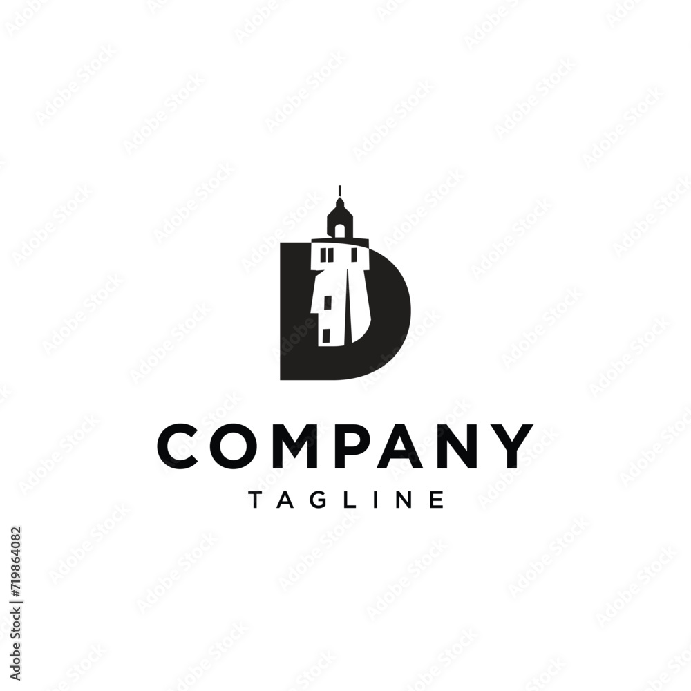 Letter D Lighthouse logo icon vector template Letter D Lighthouse logo icon vector template